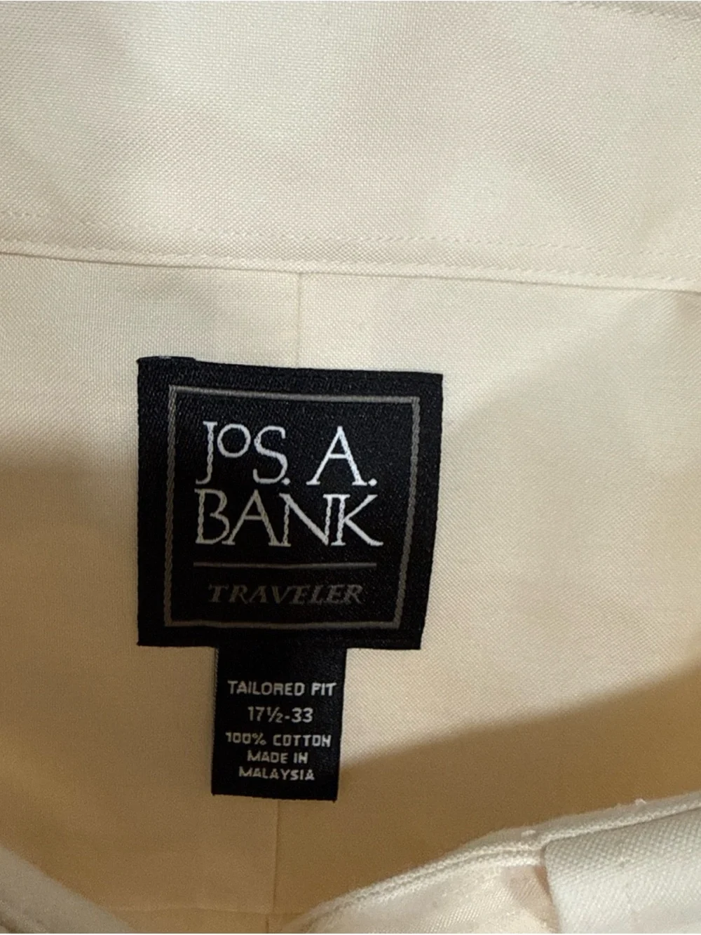 2 Jos A Bank Travelers Collection Mens Dress Shirt 17.5/33 Tailored Long Sleeve